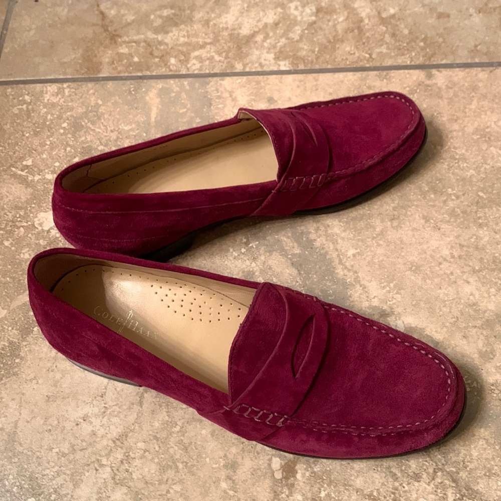 Cole Haan Nikeair Suede Loafer in Magenta